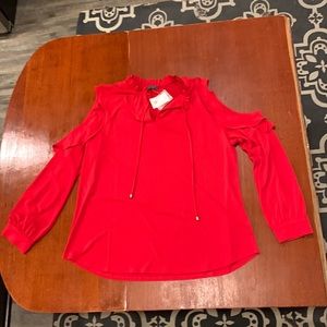 The Limited Red Cold Shoulder Blouse, Size XL